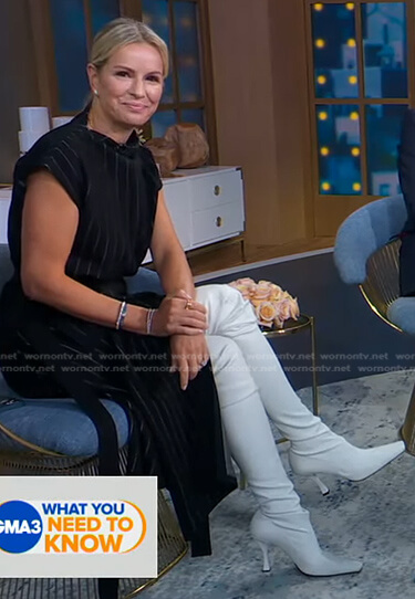 Jennifer’s white over the knee boots on Good Morning America