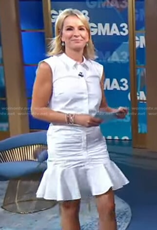 Jennifer’s white ruched shirtdress on Good Morning America