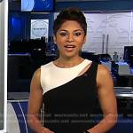 Jericka’s black and white cutout dress on CBS Evening News