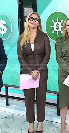 Jill’s brown leather jumpsuit on Today