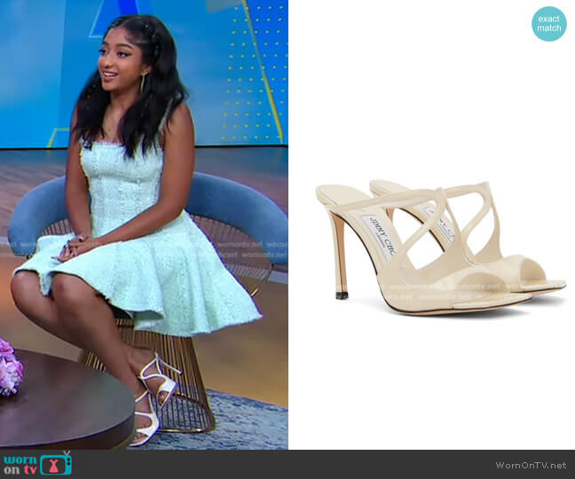 Jimmy Choo Anise Sandals worn by Maitreyi Ramakrishnan on Good Morning America