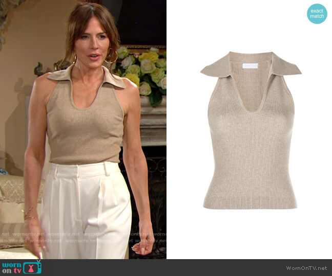 Jonathan Simkhai Natasha Top worn by Taylor Hayes (Krista Allen) on The Bold and the Beautiful