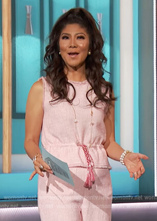 Julie’s pink drawstring waist top and pants on Big Brother