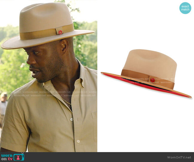 Keith James Queen Red-Brim Wool Fedora Hat worn by Jeff Colby (Sam Adegoke) on Dynasty