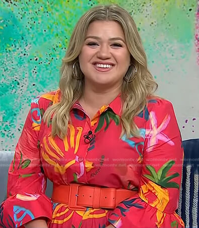 Kelly Clarkson’s red printed dress on Today
