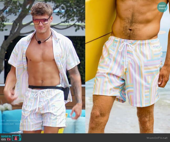 Kenny Flowers The North Shore Shorts worn by Isaiah Campbell on Love Island USA