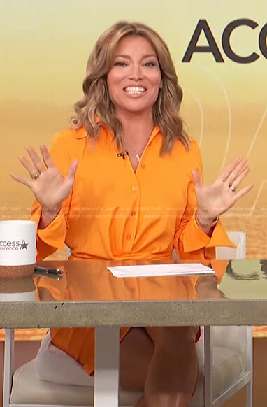 Kit’s orange shirtdress on Access Hollywood