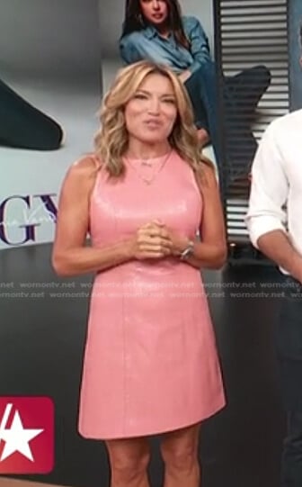 Kit’s pink sleeveless mini dress on Access Hollywood