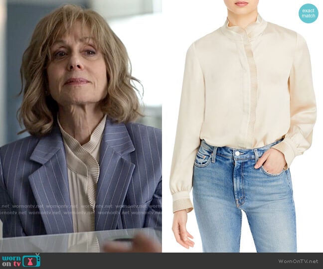 Lafayette 148 New York Gemma Blouse worn by Virginia Mellon (Judith Light) on American Horror Stories