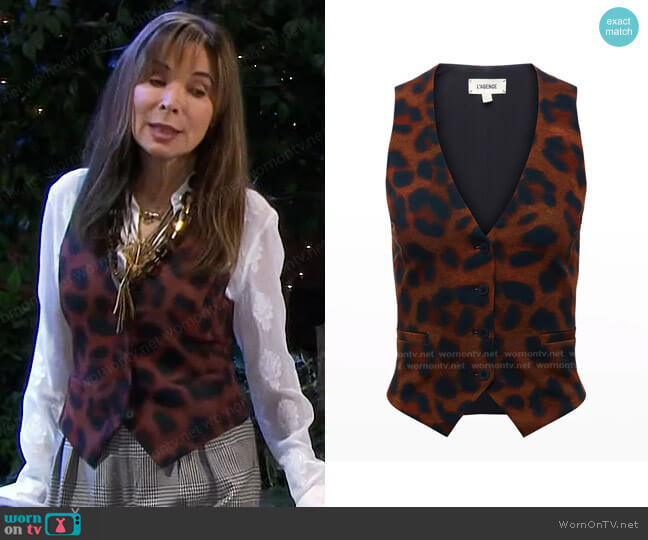 L'Agence Drina Vest worn by Kate Roberts (Lauren Koslow) on Days of our Lives