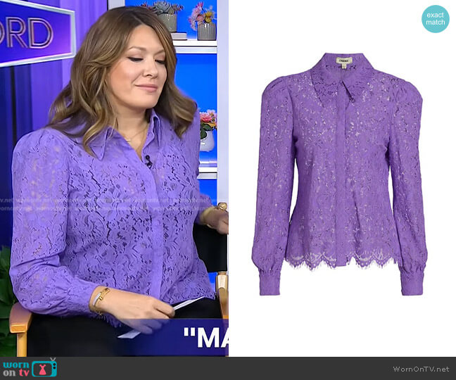 L'Agence Jenica Lace Blouse worn by Michelle Collins on Today