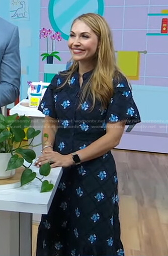 Lori’s navy floral dress on Good Morning America