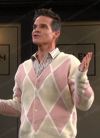 Leo's diamond cardigan on Days of our Lives