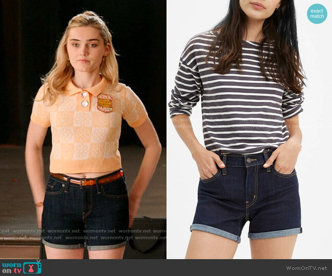 Levis Mid Length Shorts worn by Val (Meg Donnelly) on High School Musical The Musical The Series