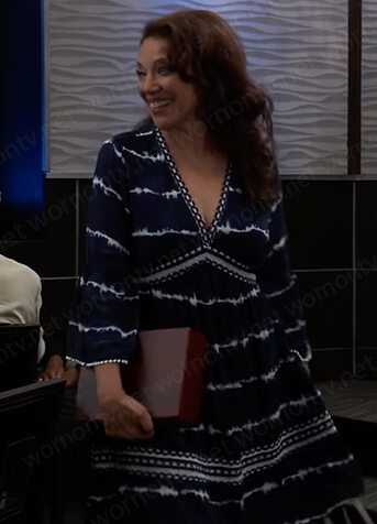 Liesl’s blue tie dye dress on General Hospital