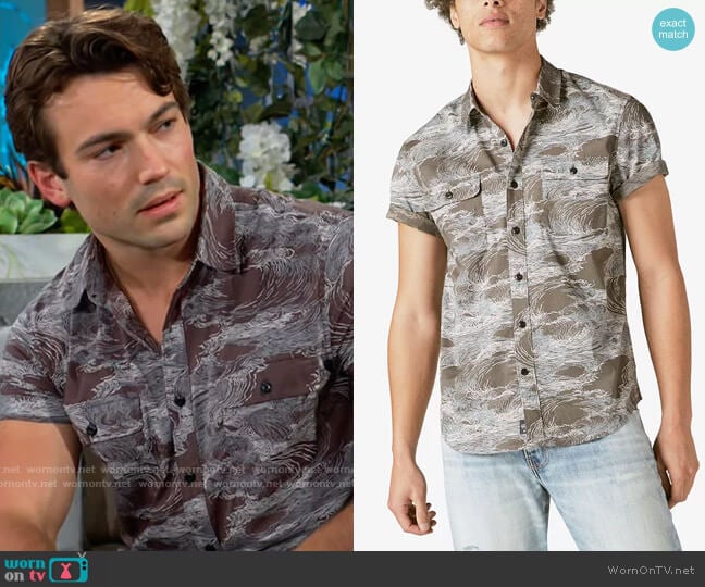 Lucky Brand Workwear Short Sleeve Shirt worn by Noah Newman (Rory Gibson) on The Young and the Restless