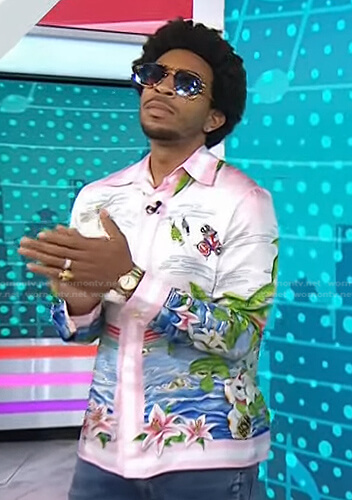 Ludacris’s pink printed shirt on Today