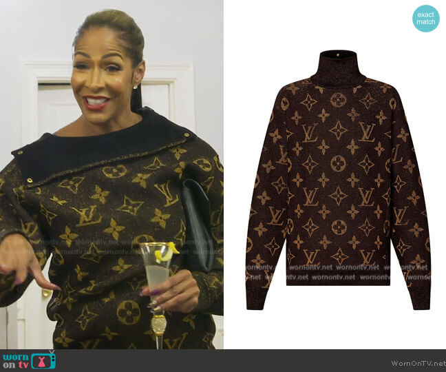 Louis Vuitton Lurex Monogram Pullover worn by Sheree Whitefield on The Real Housewives of Atlanta