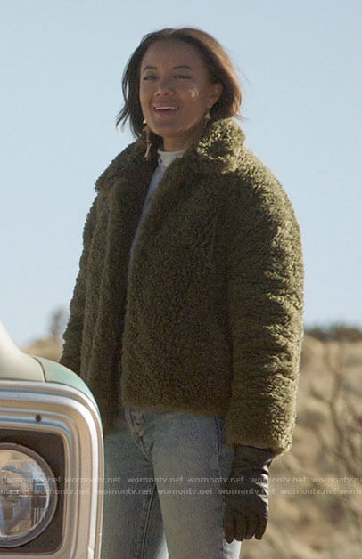 Maria's green fur jacket on Roswell New Mexico