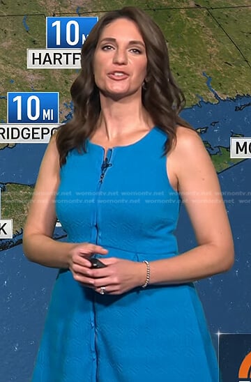 Maria’s blue textured zip-front dress on Today