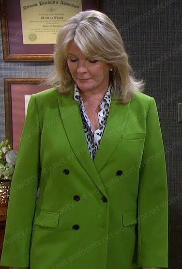 Marlena’s green double breasted blazer on Days of our Lives