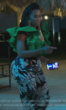Marlo’s green ruffled crop top on The Real Housewives of Atlanta