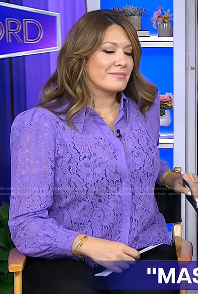 Michelle Collins’s purple lace blouse on Today