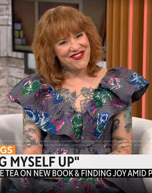 Michelle Tea’s grey floral dress on CBS Mornings