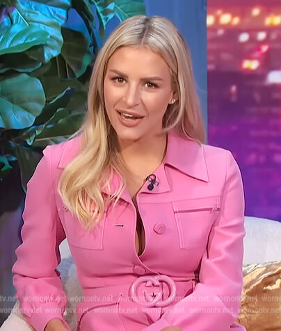 Morgan's pink belted Gucci dress on E! News