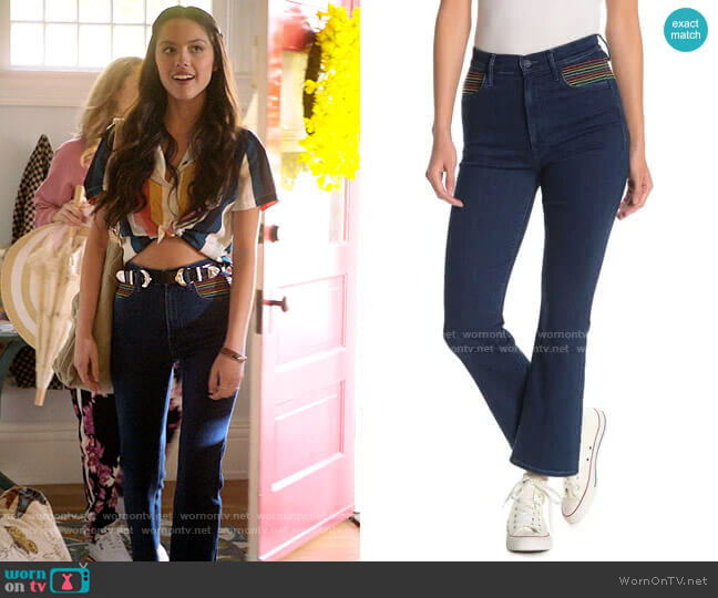 Mother The Smooth Hustler Jeans in Over The Rainbow worn by Nini (Olivia Rodrigo) on High School Musical The Musical The Series