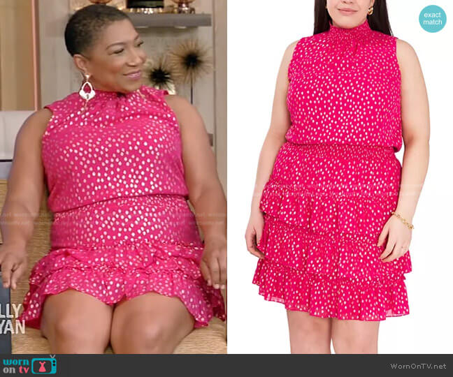 MSK Smocked Ruffled Fit & Flare Dress worn by Deja Vu on Live with Kelly and Ryan