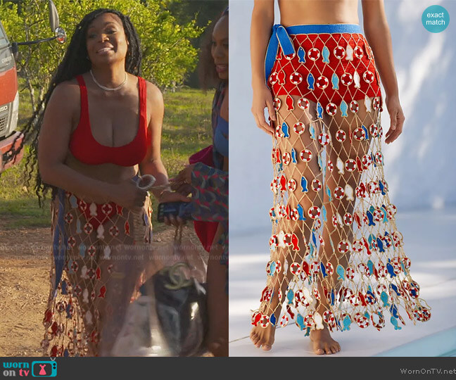 My Beachy Side x Emily In Paris Cover-Up Midi Skirt by My Beachy Side worn by Marlo Hampton on The Real Housewives of Atlanta