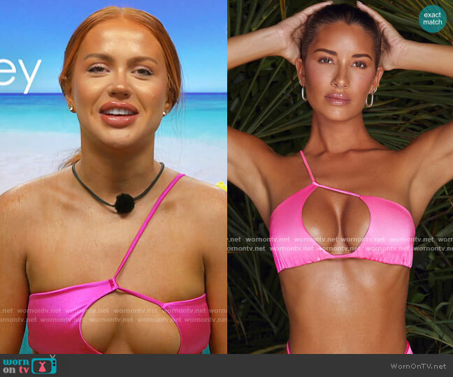 Oh Polly Kanoa Bikini Top in Pink worn by Sydney Paight on Love Island USA