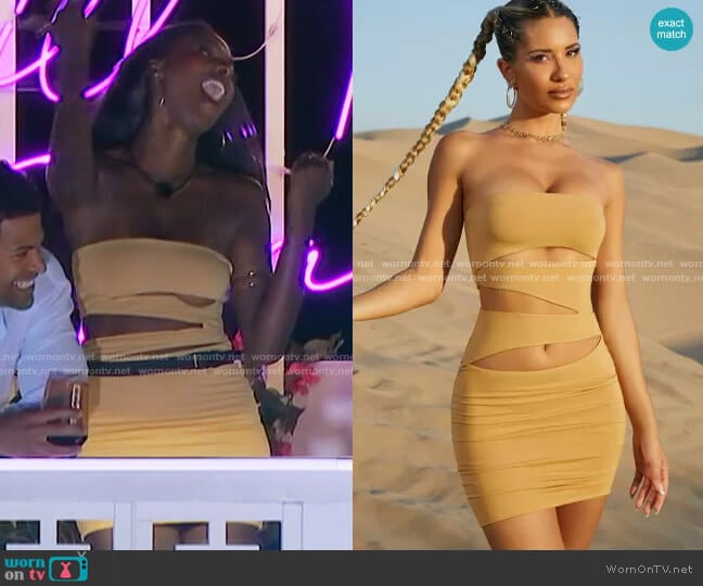 Oh Polly Martinez Dress worn by Zeta Morrison on Love Island USA