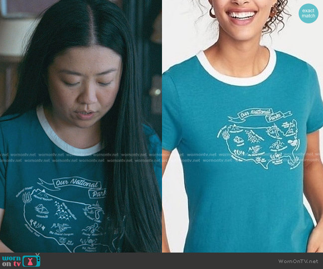 Old Navy Our National Parks Graphic Screen-Print T-Shirt worn by Alice Kwan (Sherry Cola) on Good Trouble