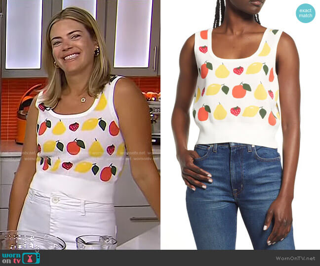 & Other Strories Jacquard Knit Fruit Crop Top worn by Siri Daly on Today