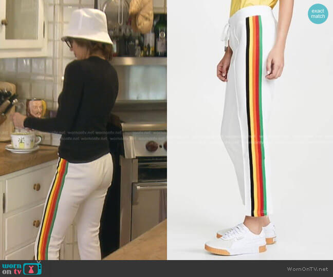 Pam & Gela Rainbow Stripe Track Pant worn by Lisa Rinna on The Real Housewives of Beverly Hills