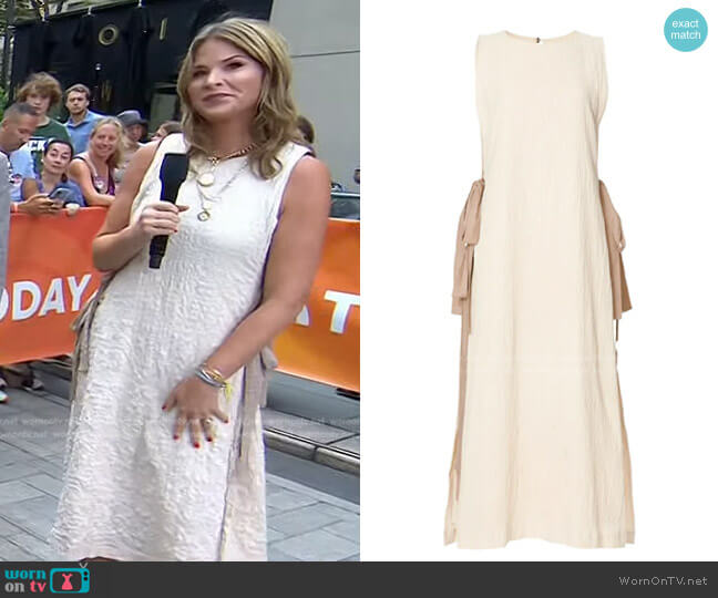 Pamela Love Cream Tie Dress worn by Jenna Bush Hager on Today