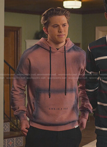 Pink Life is a Joke hoodie on Never Have I Ever