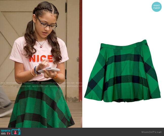 Polo Ralph Lauren Check Skirt worn by Emmy (Liamani Segura) on High School Musical The Musical The Series