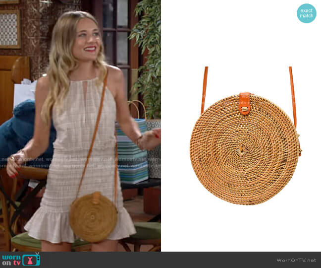 Poppy + Sage Camilla Rattan Bag worn by Faith Newman (Reylynn Caster) on The Young and the Restless