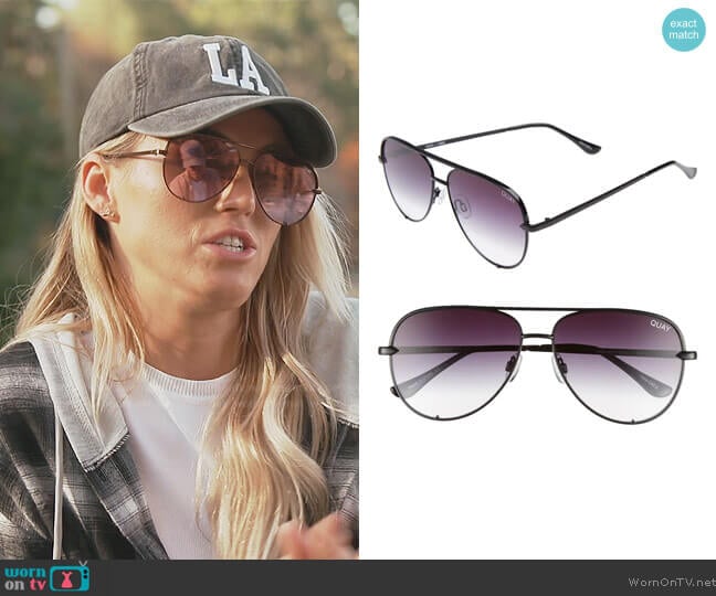 Quay Australia High Key Mini 51mm Aviator Sunglasses worn by Olivia Flowers on Southern Charm