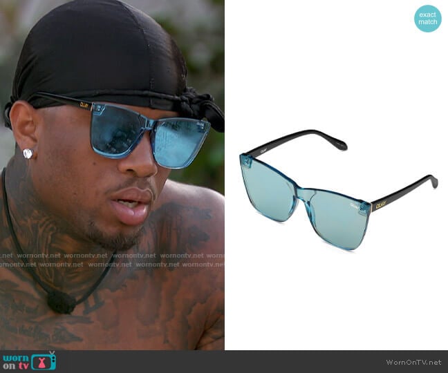 Quay Come Thru Sunglasses worn by Jeff Christian Jr on Love Island USA