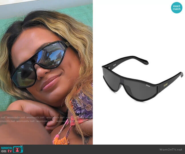 Quay Secret Set Sunglasses in Black worn by Nadjha Day on Love Island USA