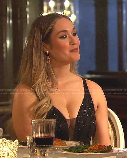 Rachel's black embellished gown on The Bachelorette