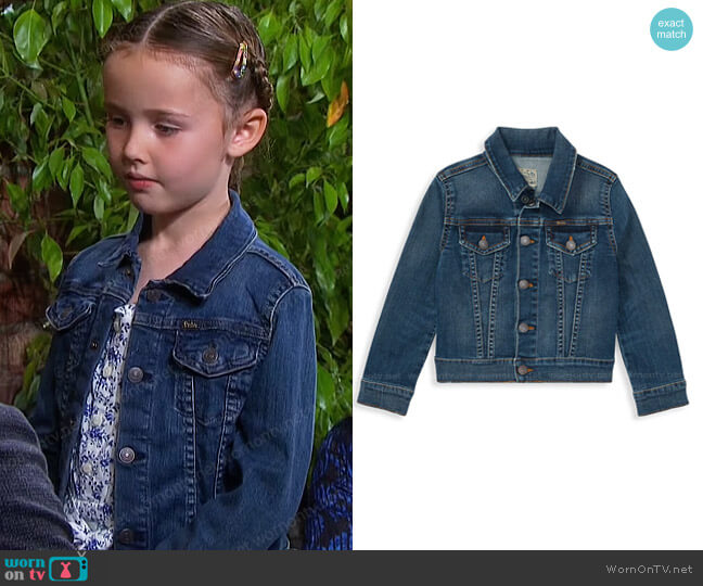 Polo Ralph Lauren Little Girl's & Girl's Denim Trucker Jacket worn by Rachel Black (Finley Rose Slater) on Days of our Lives