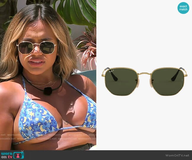 Ray Ban Geometric Sunglasses worn by Nadjha Day on Love Island USA