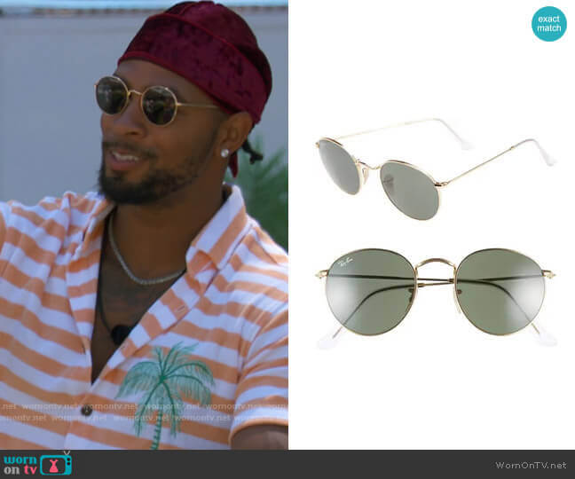 Ray Ban Round Metal Sunglasses worn by Jesse Bray on Love Island USA