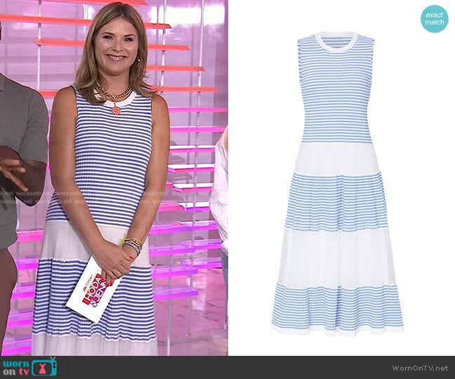 RED Valentino Stripe Panel Maxi Dress worn by Jenna Bush Hager on Today