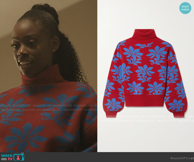Rhode Cara wool-jacquard turtleneck sweater worn by Kiesha Williams (Birgundi Baker) on The Chi